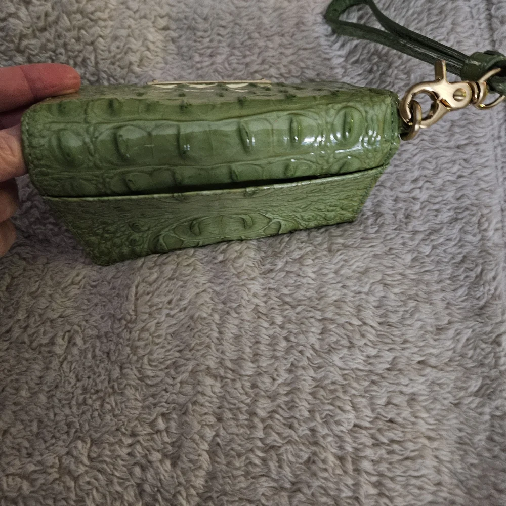 Brahmin Green Croc-Embossed Wristlet - Picture 4 of 16